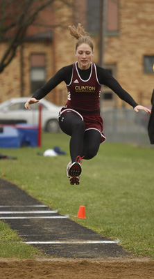 Herald & Review/Lisa Morrison Clinton Megan Mitchell in triple jump